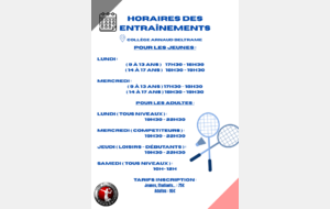 Nouveaux créneaux 2025-2026
