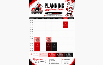 Horaires et licence 2026-2027